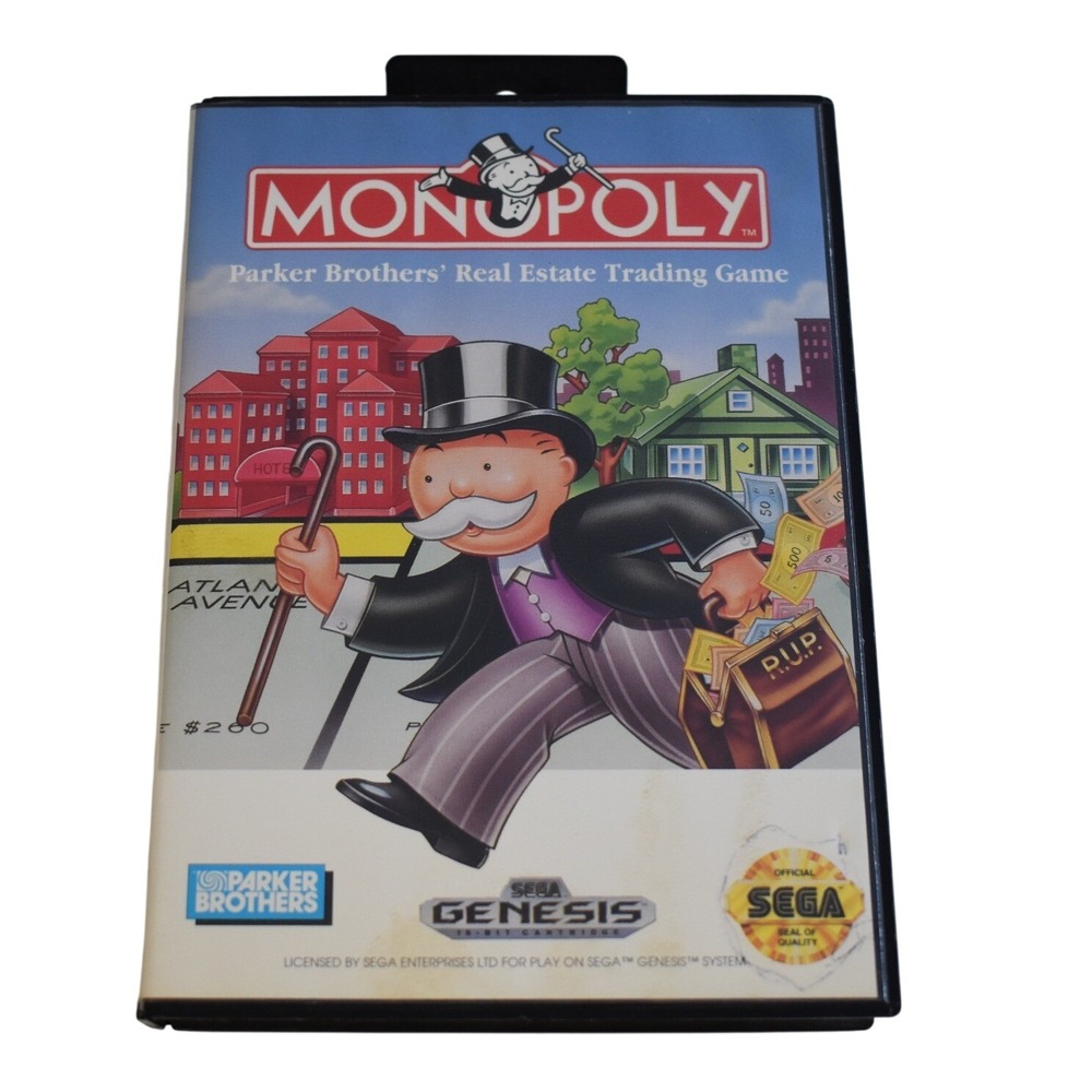 Parker Brothers Monopoly Sega Genesis Complete In Box CIB Game